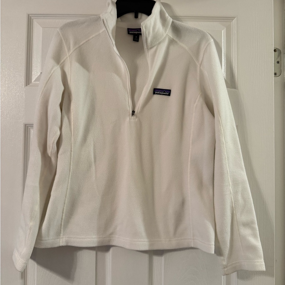 Patagonia White Fleece Quarter-Zip Pullover